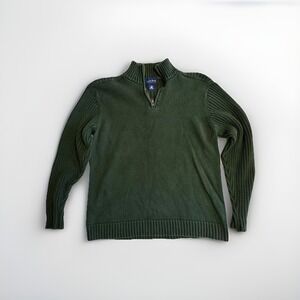 Club Room By Charter Club Men's Sweater Quarter- Zip Pullover Size M 100% Cotton